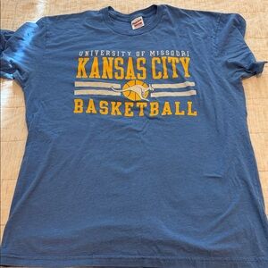 Blue Kansas City Basketball T-Shirt